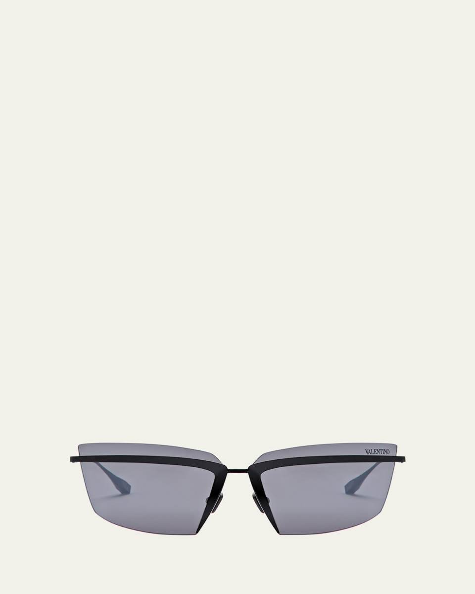 V-Lure Rimless Acetate & Titanium Cat-Eye Sunglasses